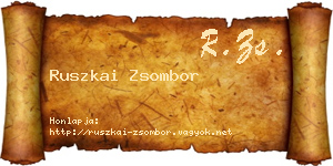 Ruszkai Zsombor névjegykártya